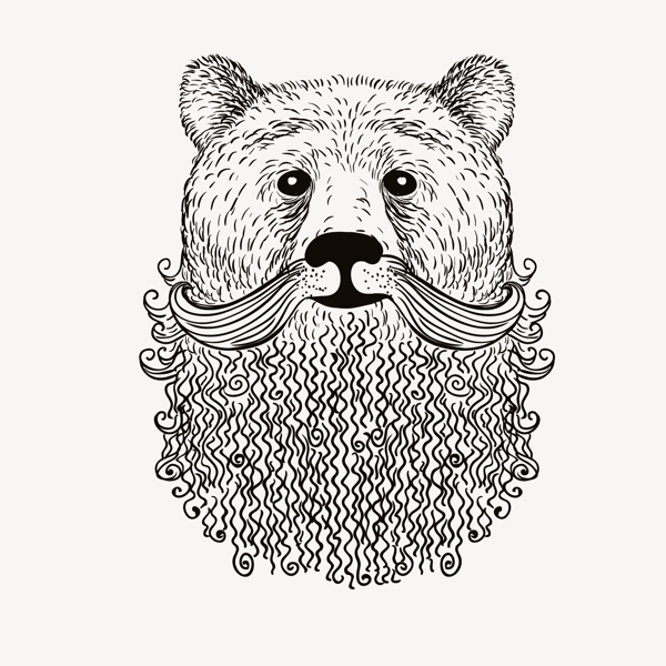 时尚趣味手绘狗熊插画