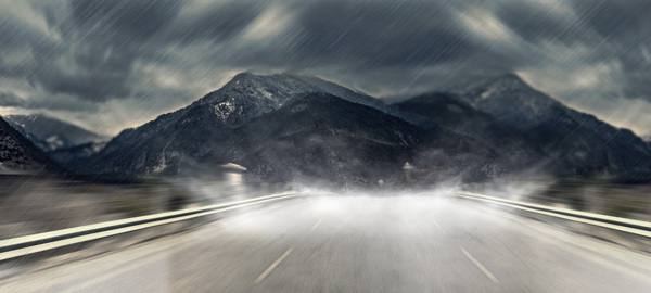 黑色山脉马路淘宝全屏banner背景