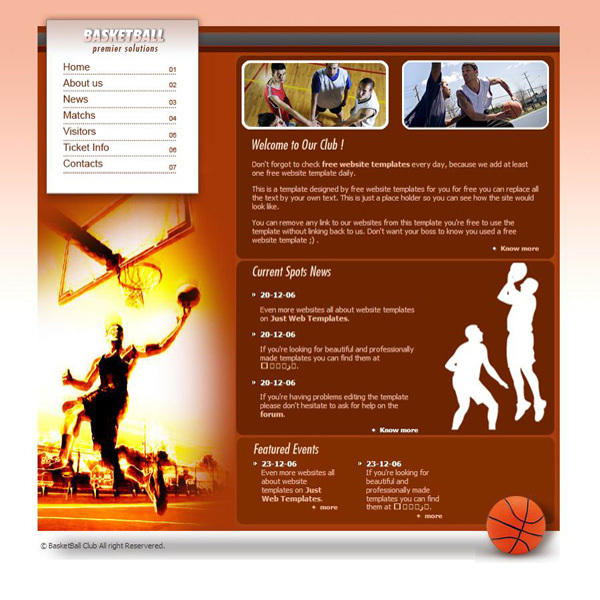 篮球运动网页模板CSS
