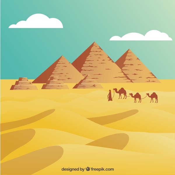 埃及沙漠与金字塔