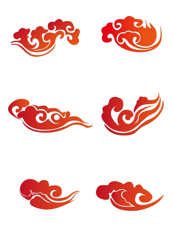手绘中国风祥云装饰图案可商用元素