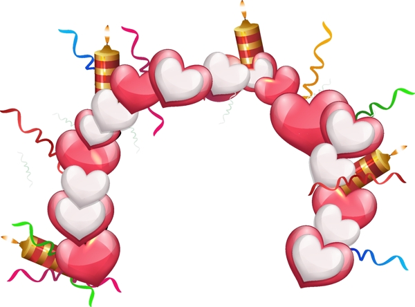 彩色心形元素