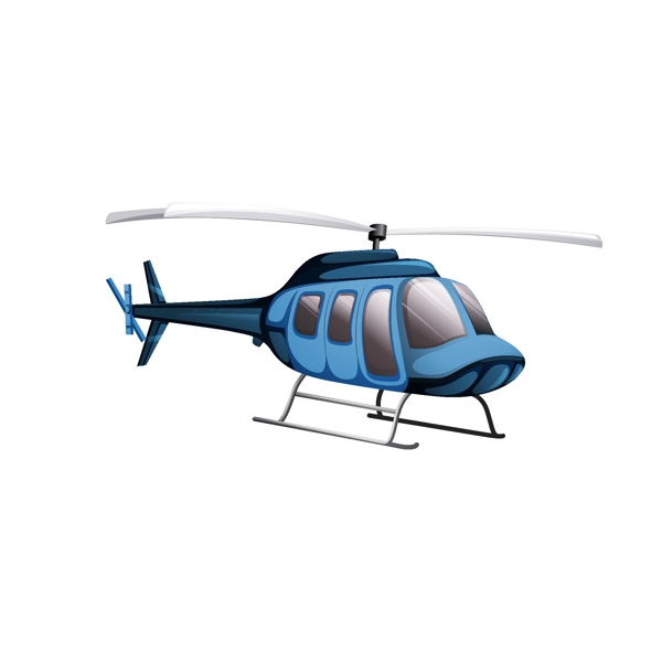 直升机蓝色矢量元素卡通