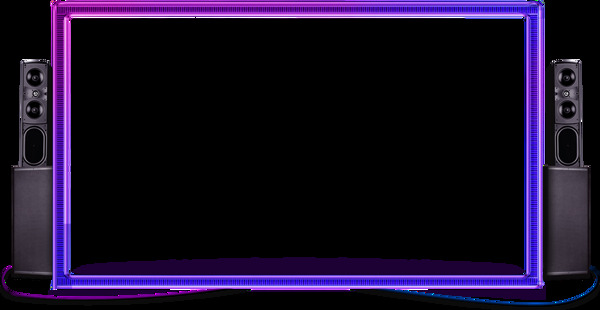 卡通紫色屏幕音响png元素