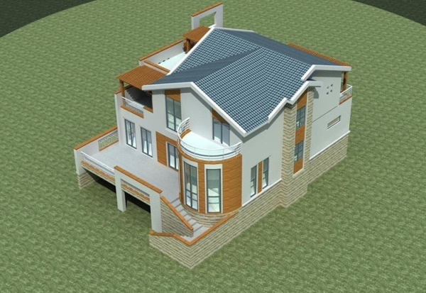 MAX华丽独栋多层别墅3D模型