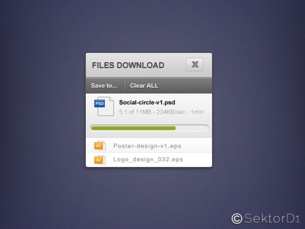 自定义文件下载弹出框PSD