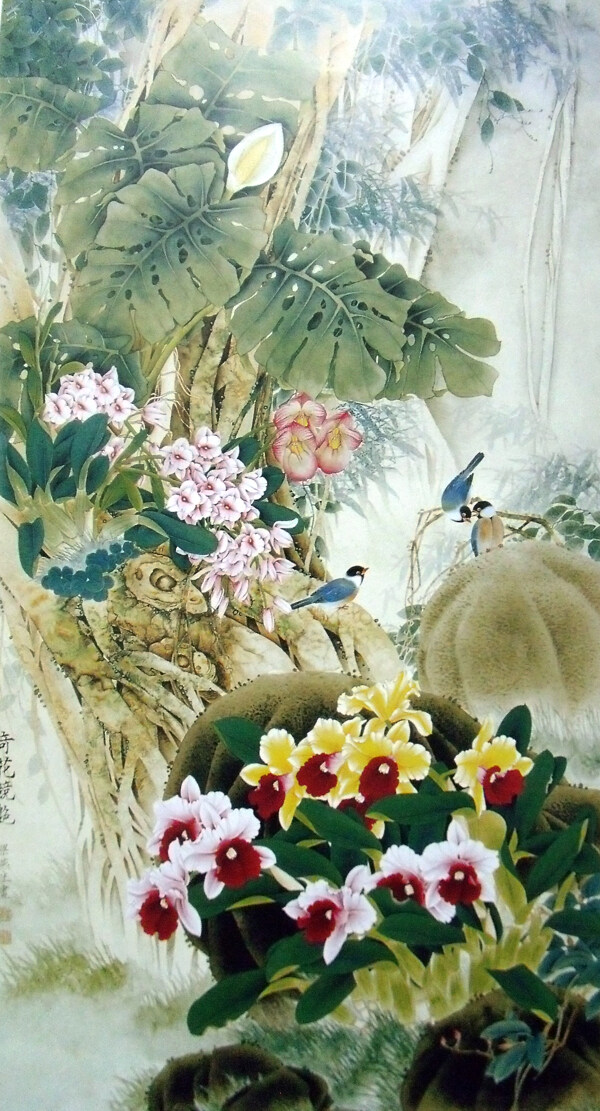 国画山水花鸟图片