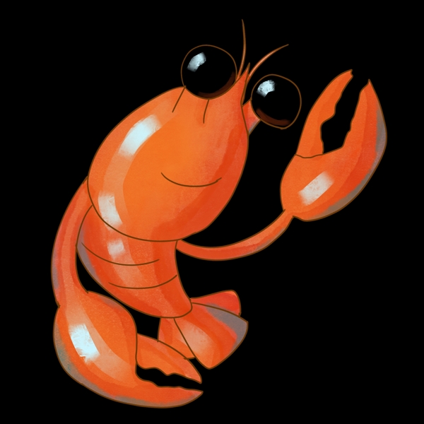 可爱的小龙虾插图