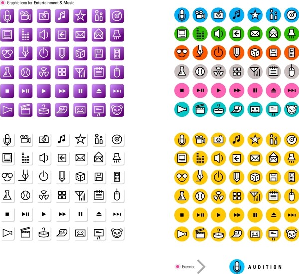 简单的线条图标图形矢量素材