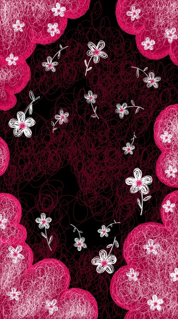粉色创意花卉展板背景