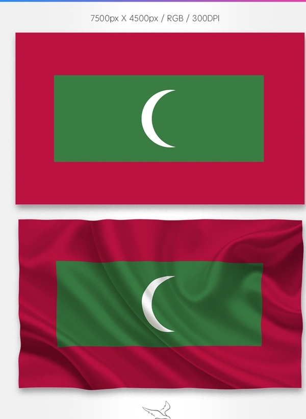 马尔代夫国旗分层psd