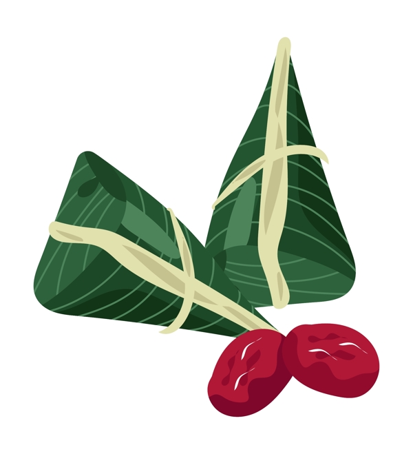 绿色三角粽子插图