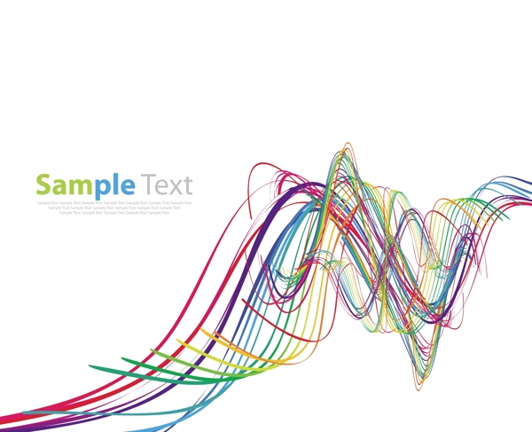 摘要彩虹波矢量艺术