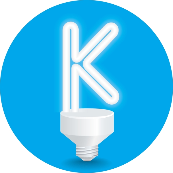 创意字母K灯管的灯
