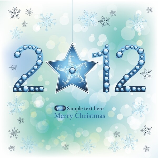 2012雪花星星圣诞背景图片