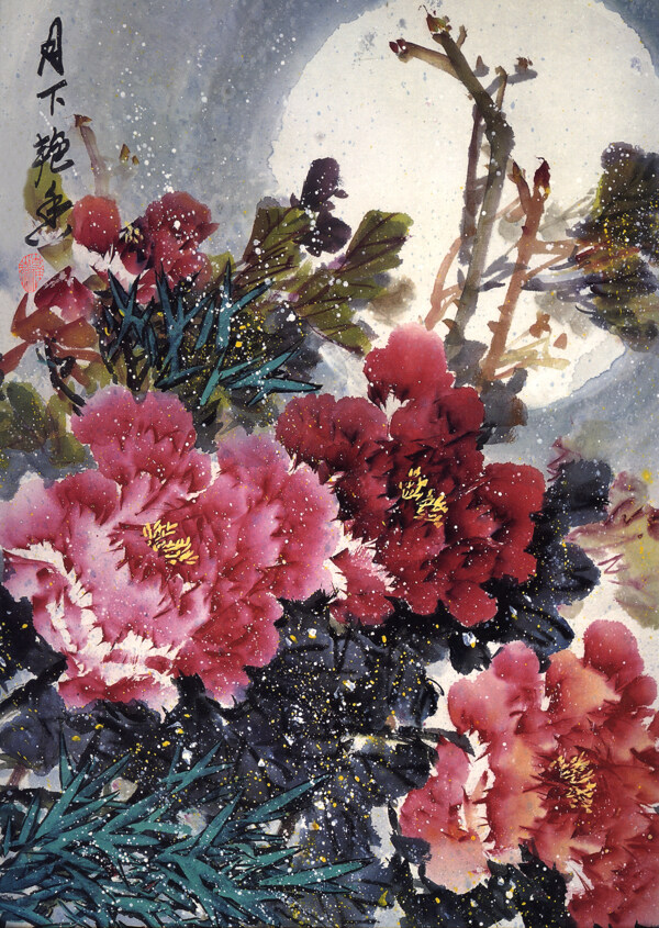 手绘鲜花背景图片