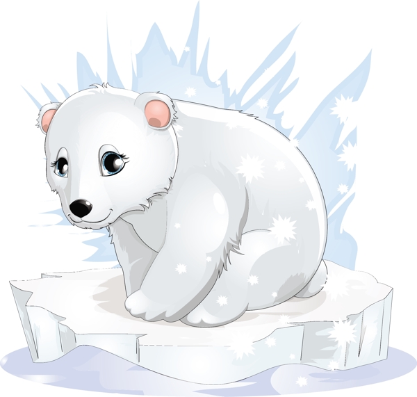 北极熊的矢量动画