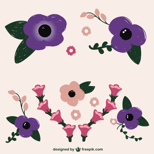紫色和粉红色的花