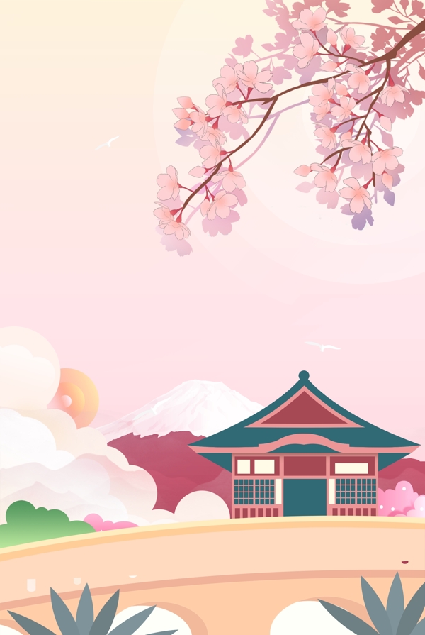 日本旅游旅行背景海报