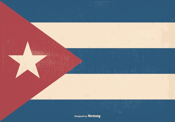 复古旧古巴国旗