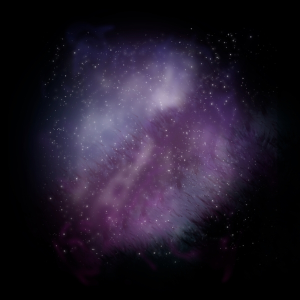 手绘创意紫色装饰星空