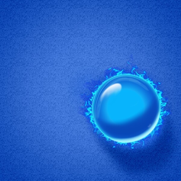 蓝色透明水晶水滴