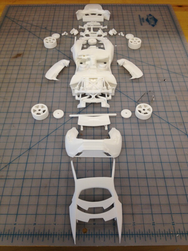 3D打印模型车移动门罩轮和转向轮