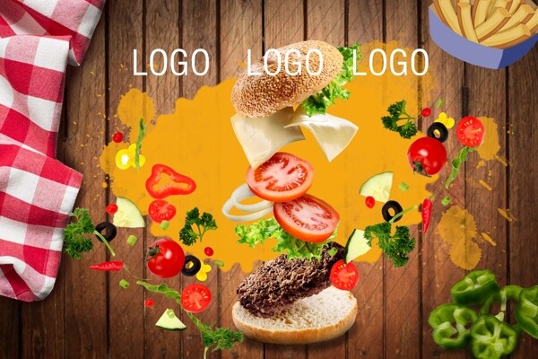 快餐汉堡海报设计模板