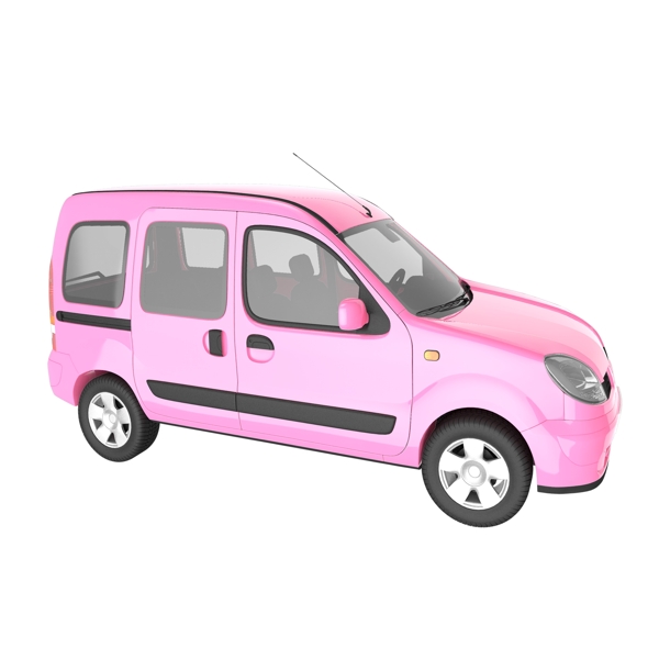 粉色立体面包车轿车