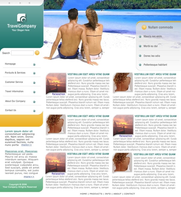 海滩圣地网页设计模块图片