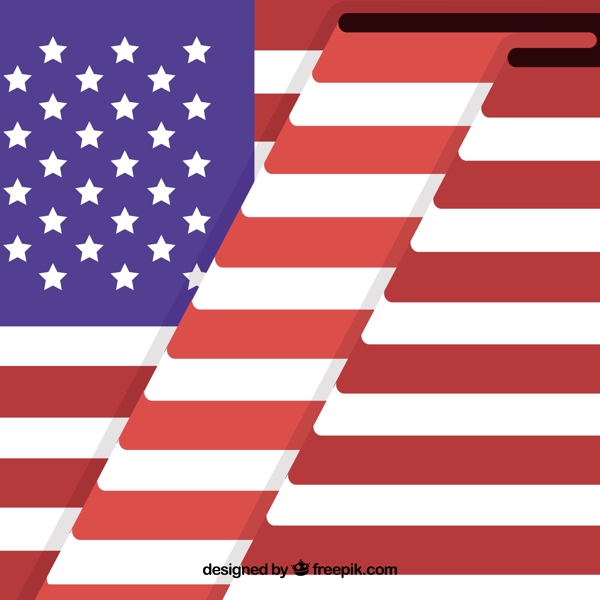 美国国旗的褶皱背景