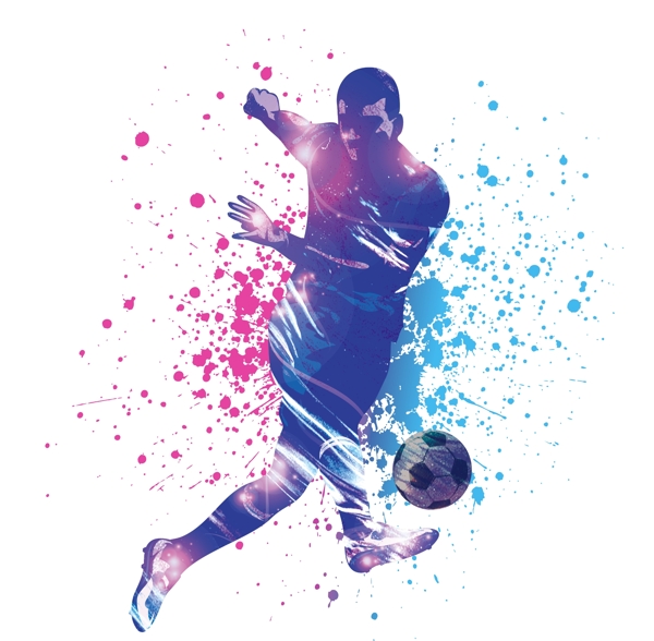 大气彩色足球运动背景PSD素材
