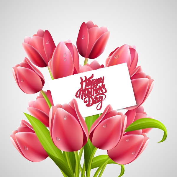 卡通花卉母亲节logo海报设计矢量素材
