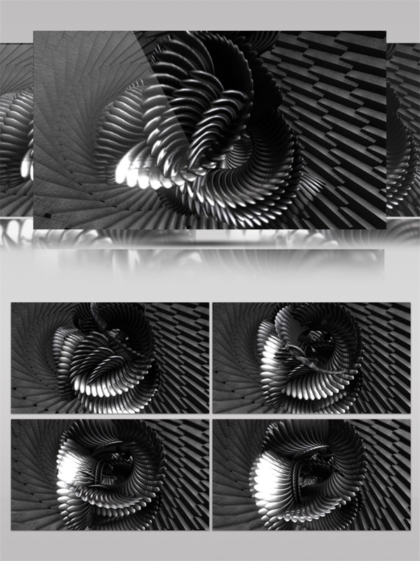 灰色螺旋波纹高清视频素材