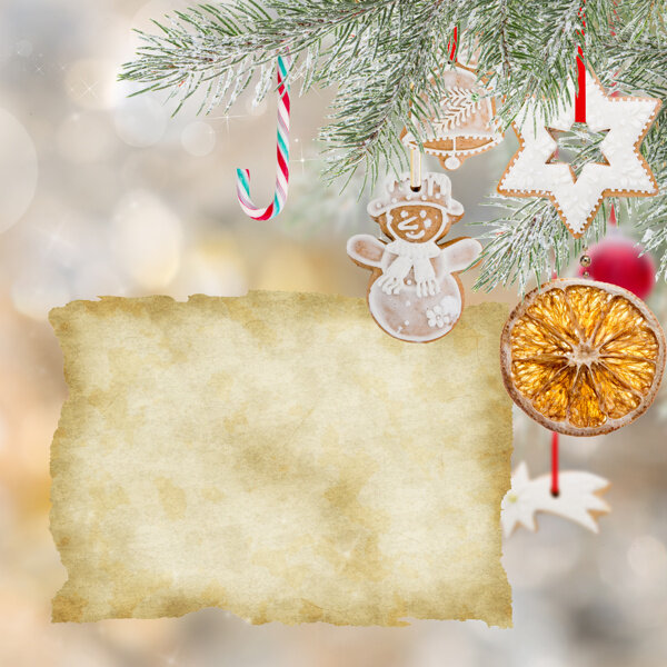 姜饼与圣诞节背景图片