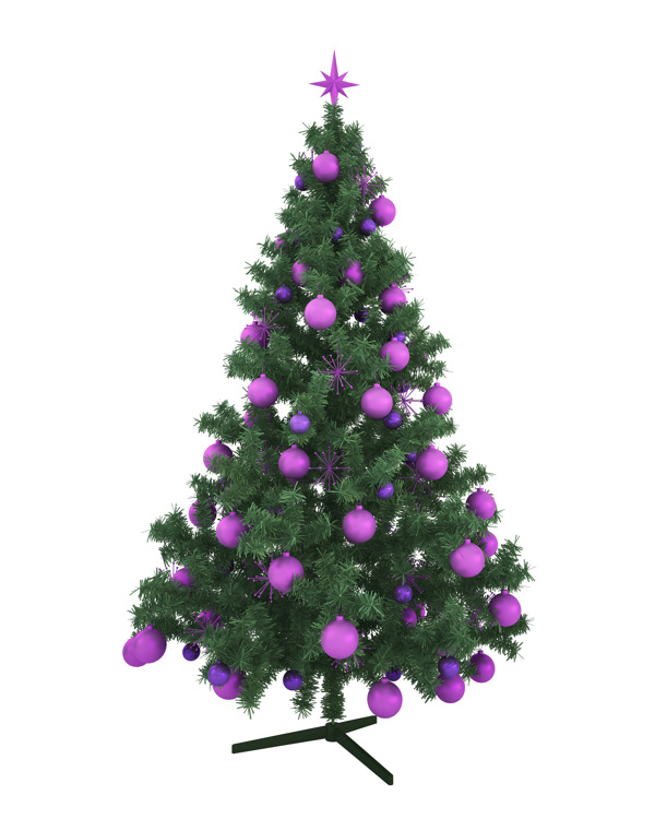 彩球圣诞树图片