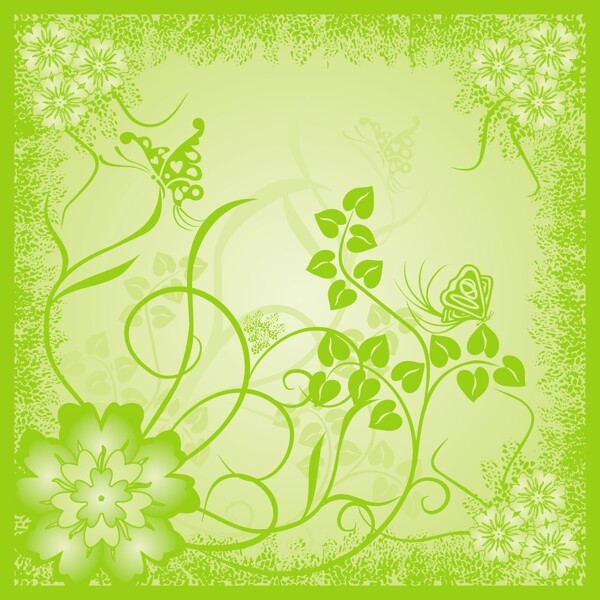 绿色花纹图片