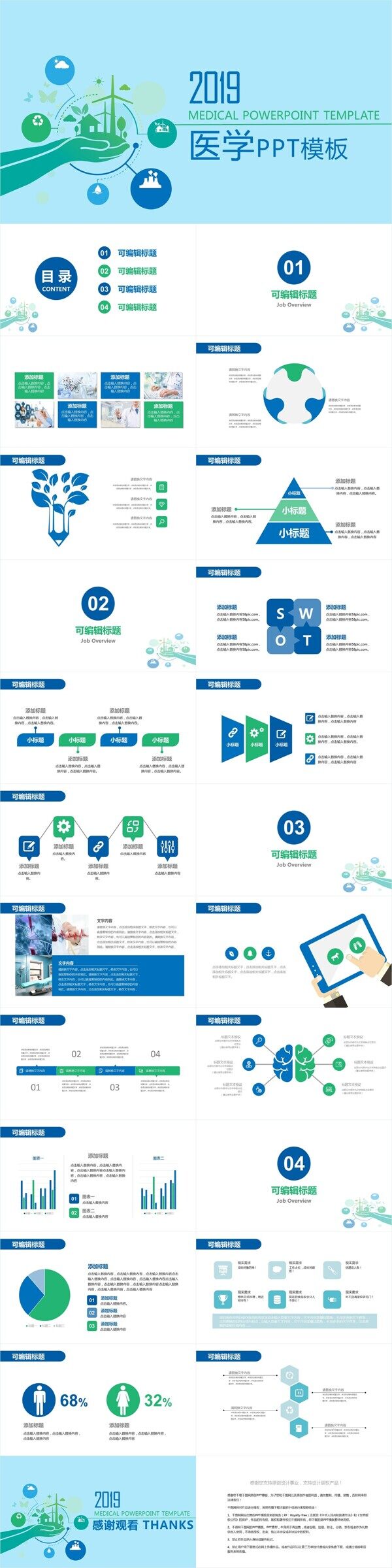 清新医学宣传PPT模板