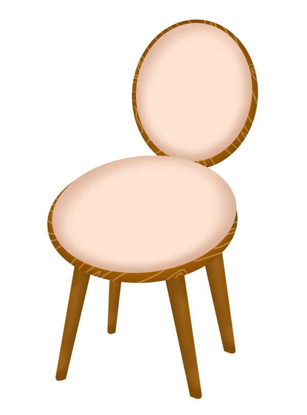 实木木质椅子插画