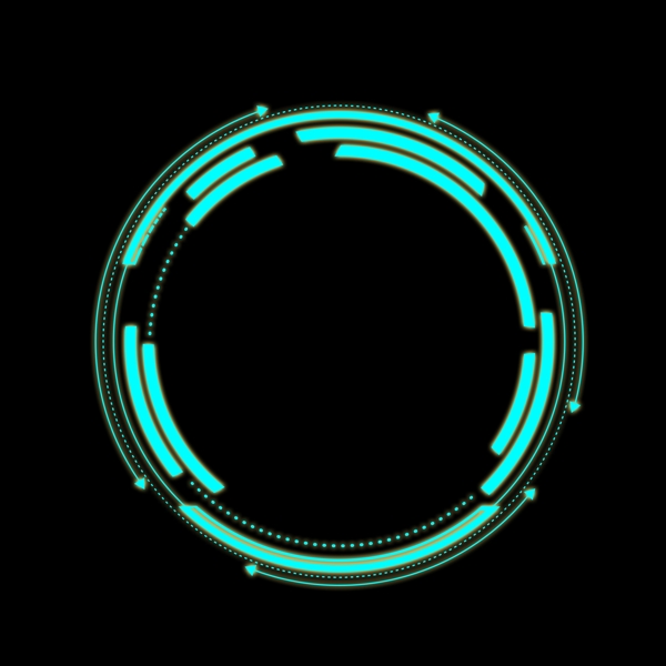 科技边框蓝色几何线条圆形可商用边框元素