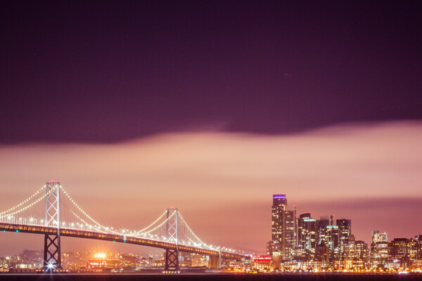 旧金山大桥繁华夜景