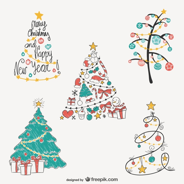 手绘圣诞树图纸