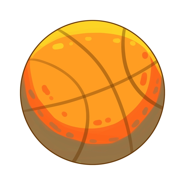 圆圆的橙色篮球插画