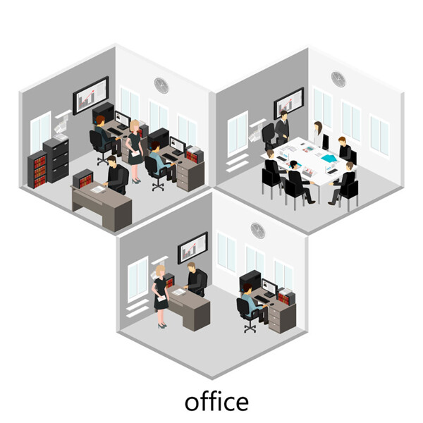 三个办公室设计图片