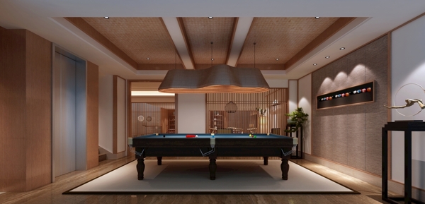 中式台球桌3D模型