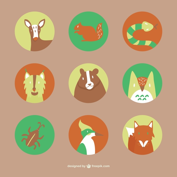 森林动物公寓图标集