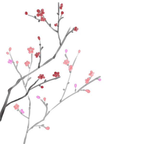 中国风手绘水彩花卉