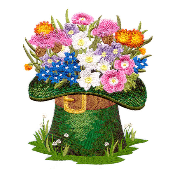 绣花植物花朵生活元素帽子免费素材