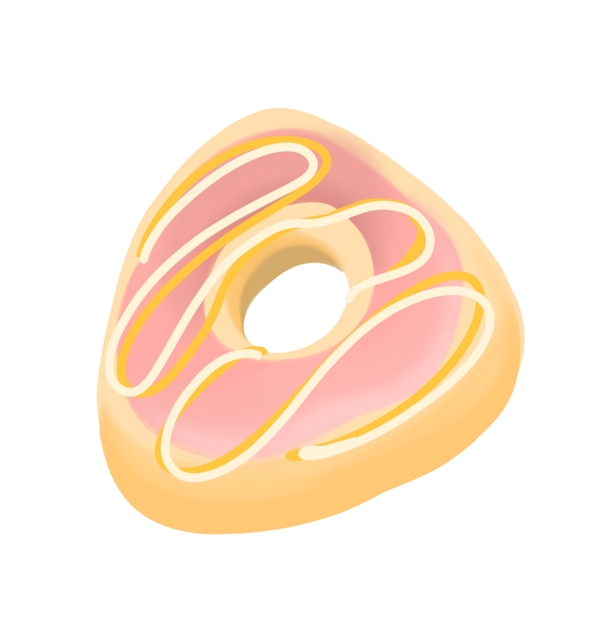 手绘可爱粉色甜甜圈