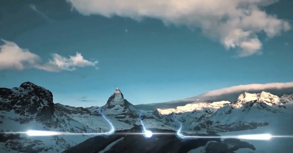 城市光效冰川雪山光束视频素材